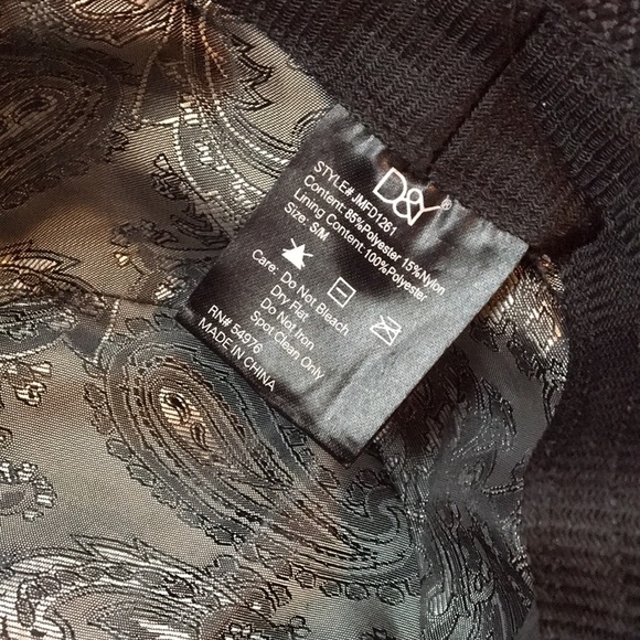 D&Y poly nylon fedora hat S/M black houndstooth cap short brim paisley interior - Picture 6 of 12